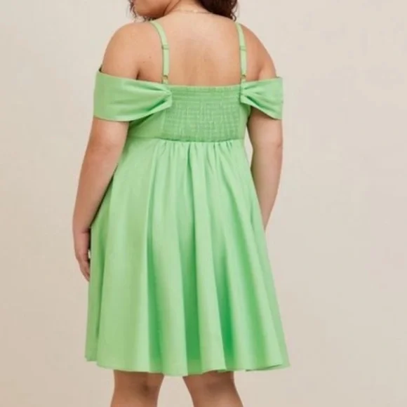 Disney Tinkerbell Stretch Poplin Off Shoulder Dress - Picture 3 of 6